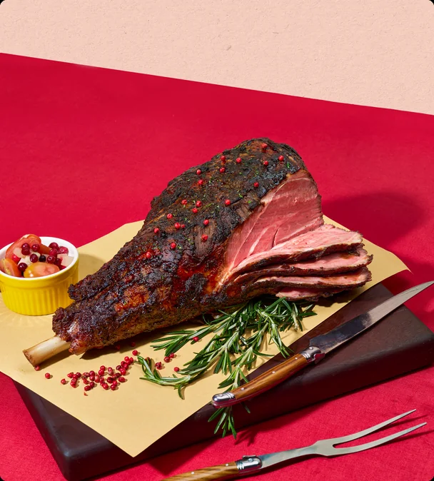 Smoked meats carved at a Grain live station